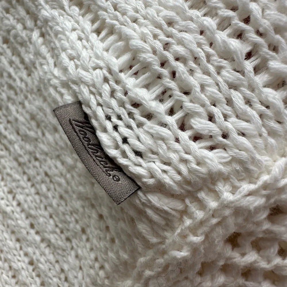 Woolrich Open Knit Long Cardigan XL Seasalt Cotton Duster Coastal Layer Spring - Picture 4 of 8